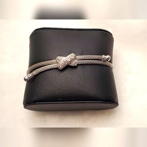 Vtg. Sterling Silver Cabled Bow Bracelet